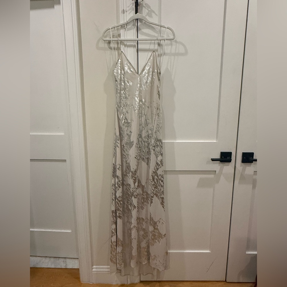 Zara Cream and Silver Maxi Dress